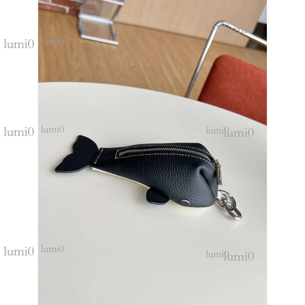 New Genuine Leather Little Whale Coin Purse Key Car Pendant Japanese Style Unisex Long Zipper Bag