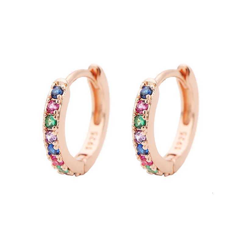2pcs Stainless Steel Minimal Hoops Earrings for Women 5mm 6mm 7mm 8mm 9mm Huggie Hoops Mini Multicolored Rainbow CZ Earrings XJ250814