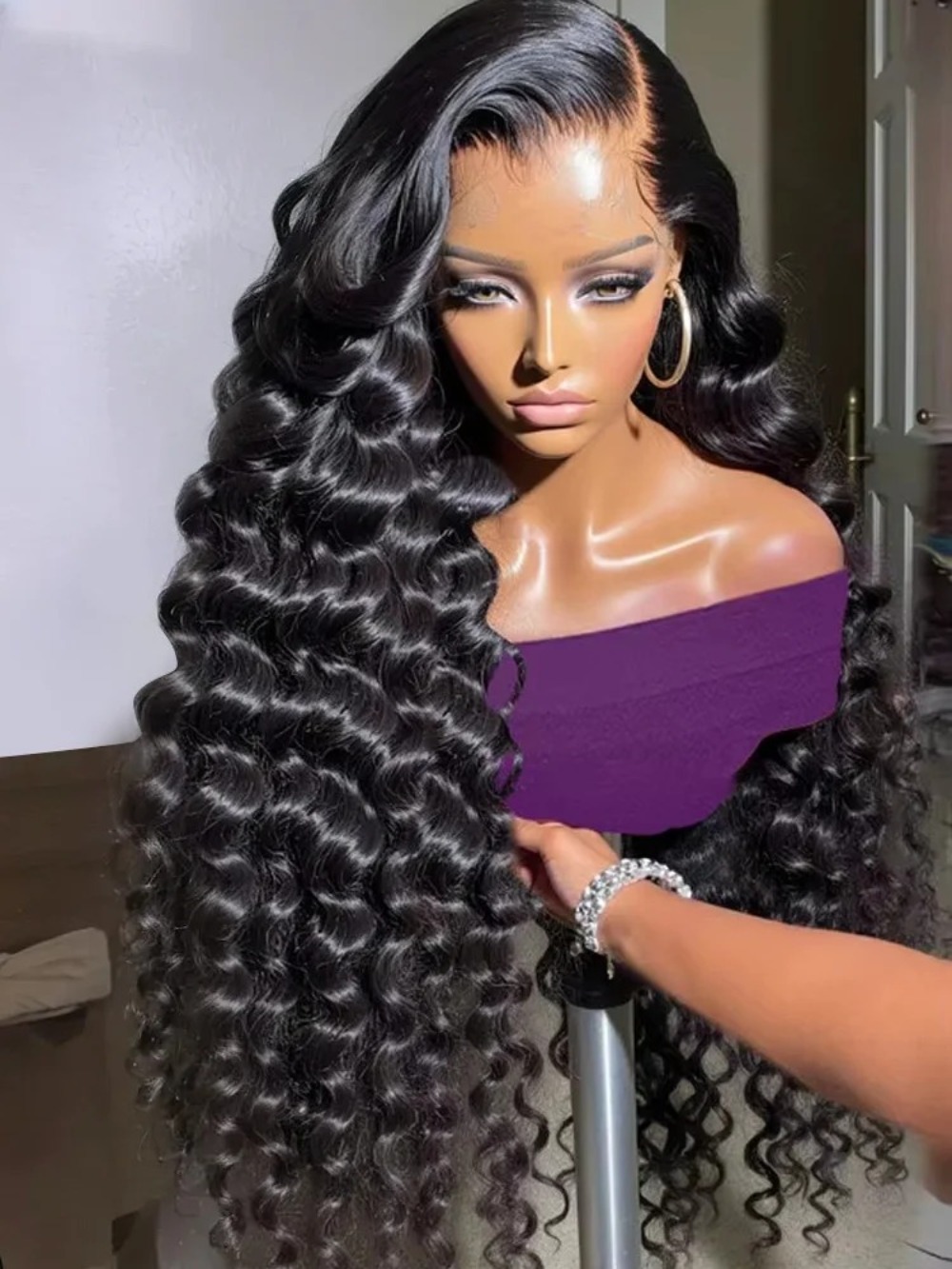 40 42 Inch 13x4 13x6 Hd Lace Frontal Wigs Deep Wave Wig For Brazilian Women Curly Human Hair Hair Deep Water Wave Lace Front Wig Synthetic