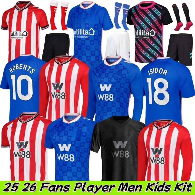 SUNDERLAND 25 26 Home Away Soccer Jerseys STEWART SIMMS ROBERTS AMAD CLARKE DAKU EMBLETON E O'NIEN 2025 2026 Football Shirt PRITCHARD 2005 2006 3XL 4XL