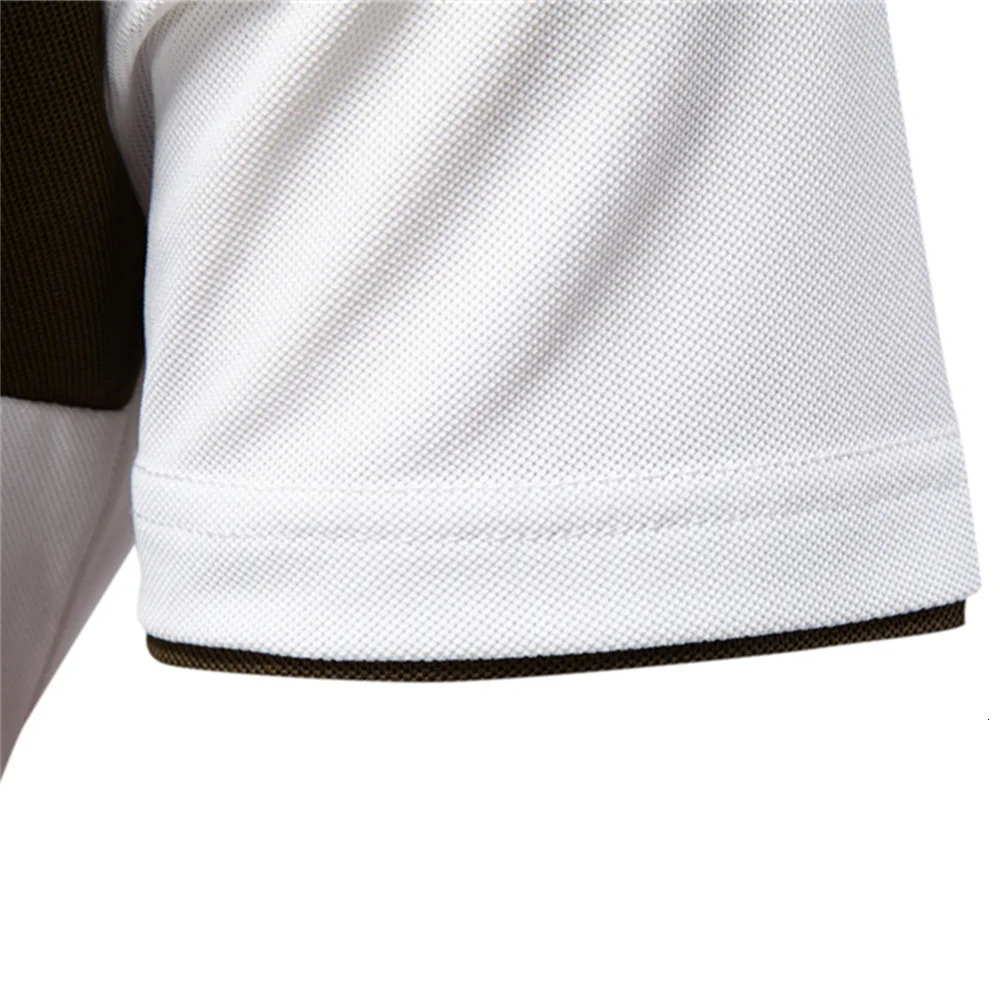 AIOPESON Mens Summer V-Neck Striped Polo Shirt Breathable Slim Fit Polo Shirts for Men Lightweight Casual Athletic Polo 250813