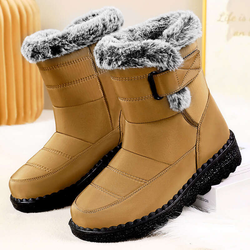 Women's Snow 2025 Winter New Thick-Soled Short Cold-Proof Cotton with Fleece Lining Warm Long Boots for Women