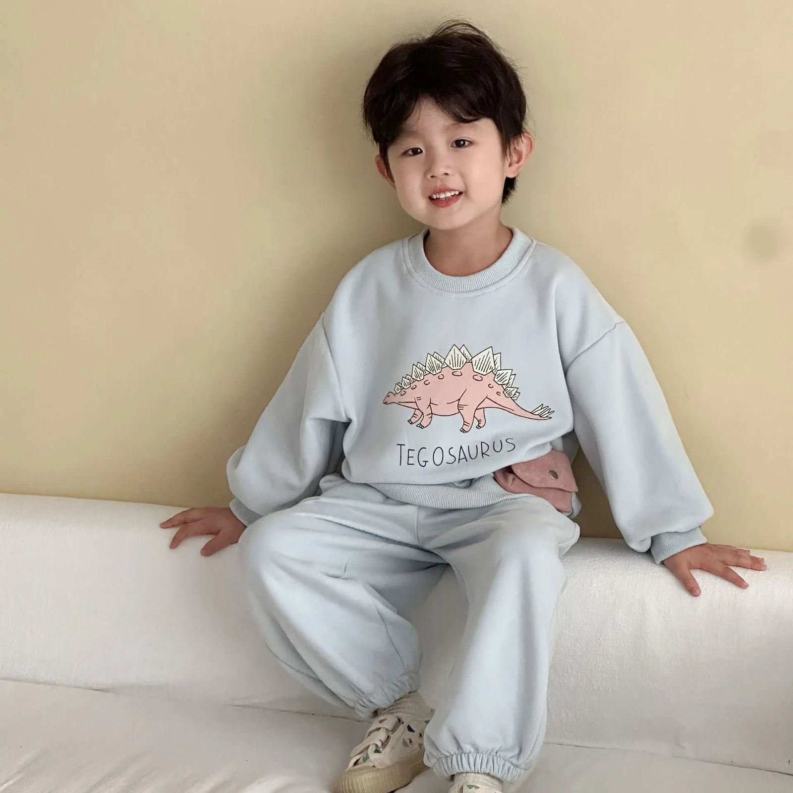 Toddler Girls Autumn Sport Set Cartoon Printed TopElastic Waist Pant Baby Girls Set Round Neck Loose 1-10Y Girls Sweatshirt Set 250813