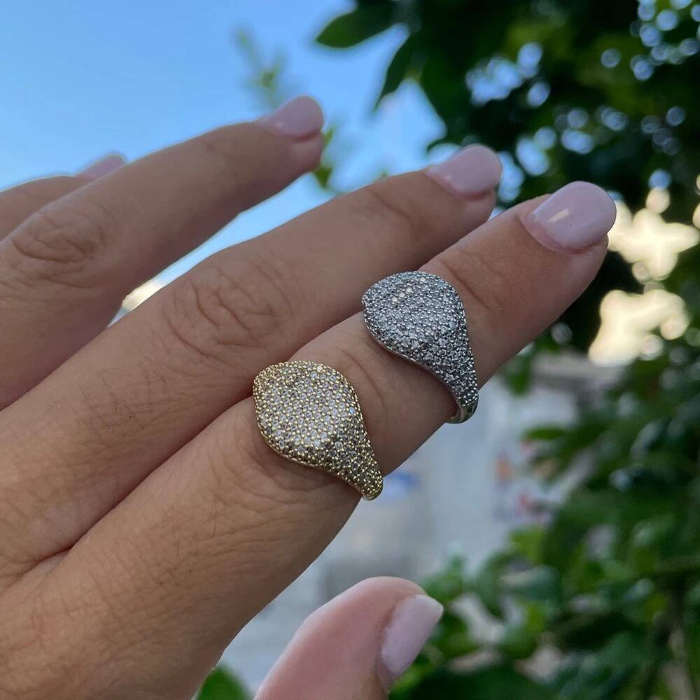 Full Moissanite Diamond Engagement Rings for Women 925 Sterling Silver Plated 18K Gold Round Halo Wedding Ring Fine Jewelry