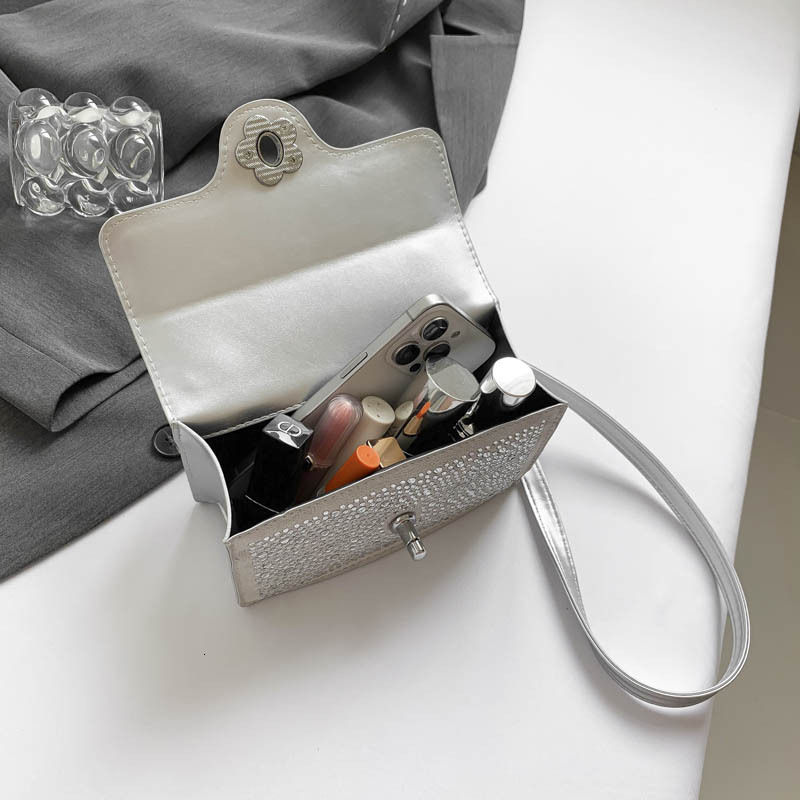 Luxury Brand Designer Bag Handbag Korean Fashion Diamond-Studded Simple Versatile Shoulder Bag Commuting Casual Textured Large Capacity Crossbody Bag