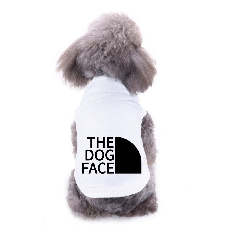 Cotton Breathable Dog Shirt Vest with 'The Dog Face' Print Soft Dog Shirts Pet T-Shirts Sleeveless Vest For Summer CH323