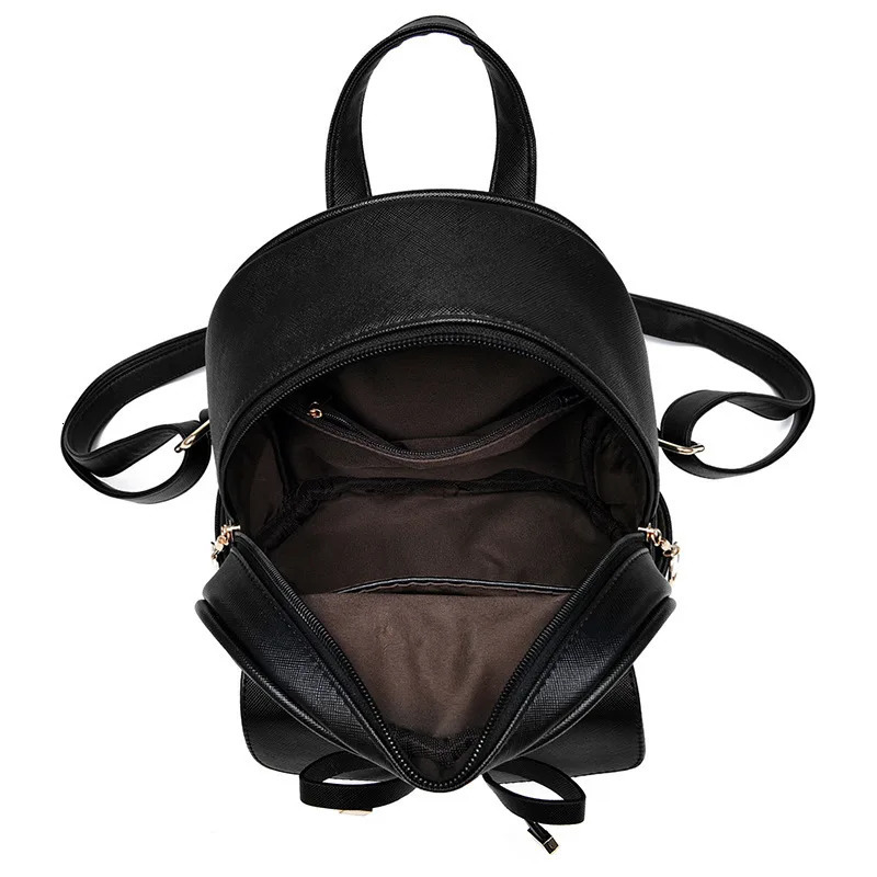 Mini Bowknot Decor Backpack - High-Quality PU Leather Spacious Daypack Purse Compact Mini Schoolbag for Women 250813