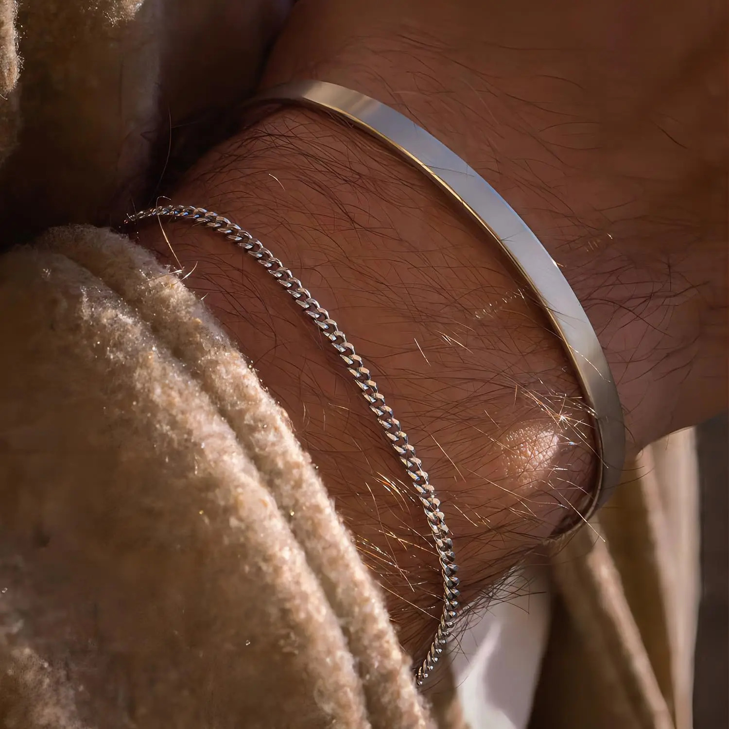 3mm Stainless Steel Cuban Chain Bracelet Mens Street Hip Hop Jewelry Accessories Adjustable Open Bracelet 250812