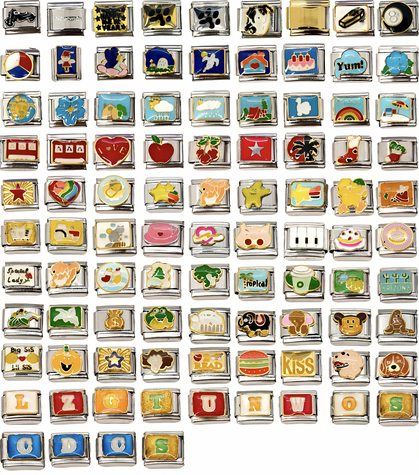 Italian Bracelet charm Block splicing Stainless steel friendship bracelet DIY Birthday Valentines Day gift for womens jewelry 250812