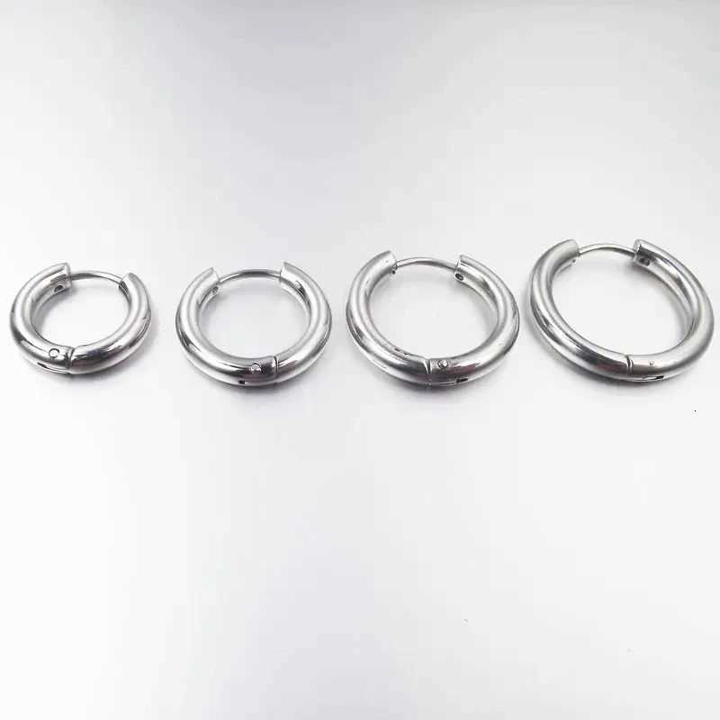 2 Pieces 4mm Thick Stainless Steel Earrings Cute Big Round Circle Earrings Hoop Earrings Huggie Jewelry for Men and Women Gift XJ250814