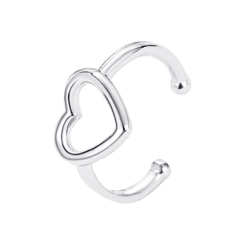 Minimalist For Women Elegant Hollow Heart Clips Non-Pierced Earrings Sweet Heart-Shaped Cuffs Ear Jewelry