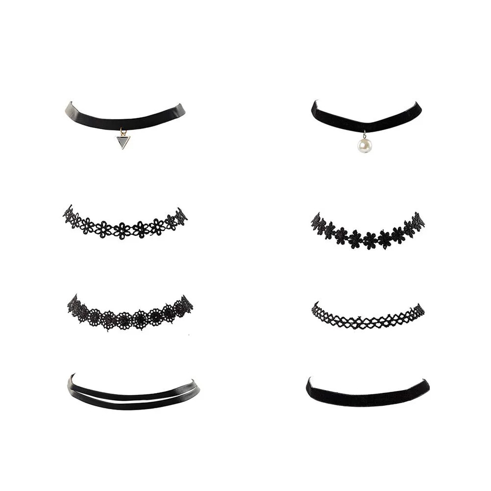 12 Pieces Simple Women Necklace girl Handmade Gothic Retro Vintage Lace Collar Choker Girl Accessories 250811