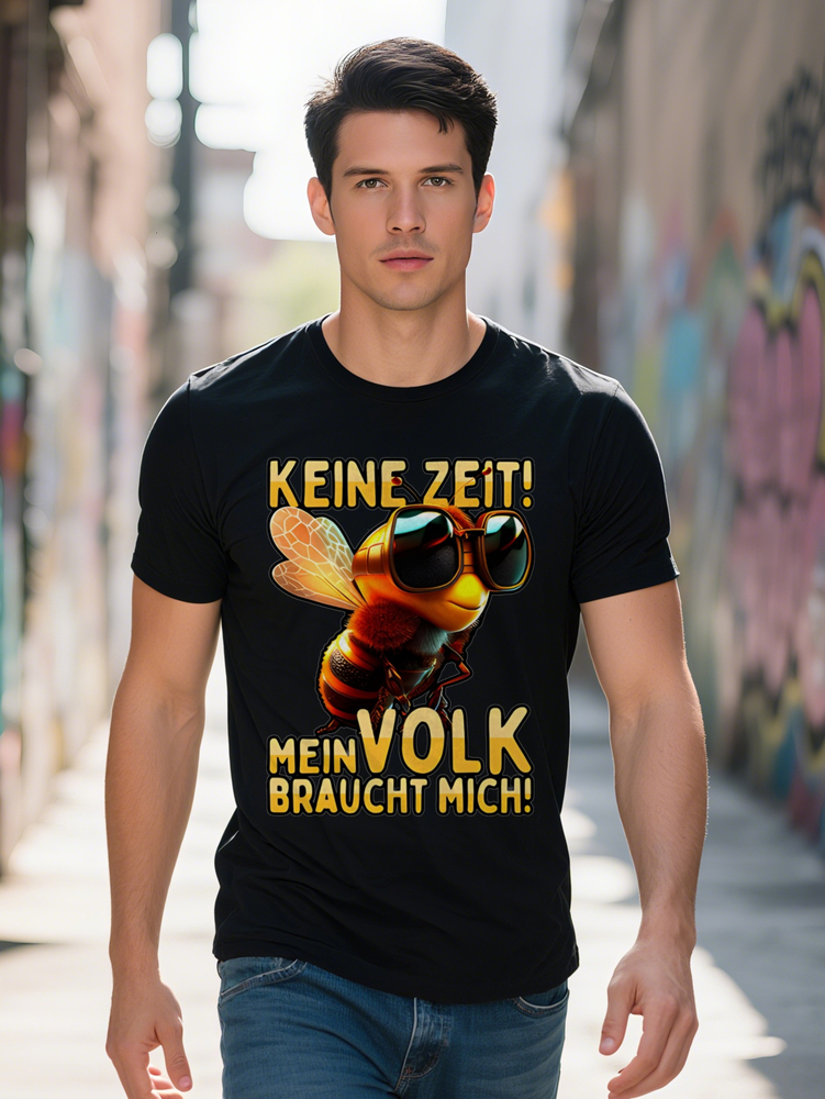 Men s Casual Graphic T Shirt with Anthropomorphic Bee Golden Fashion Glasses Print Black Round Neck Summer Tee