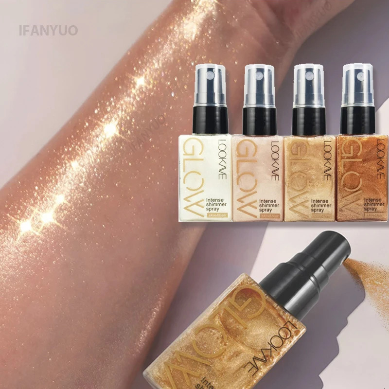 Shimmer Oil Spray Waterproof Long Lasting Gold Bronze Contour for Face Body Sparkle Liquid Highlighter 250813