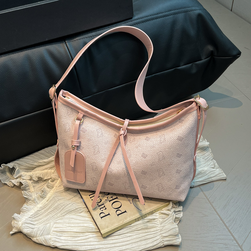 2025 New Women's Designer Handbag High-end Large Capacity Commuting Retro Color Block Leisure Multifunctional Single Shoulder Horizontal Bag Wall