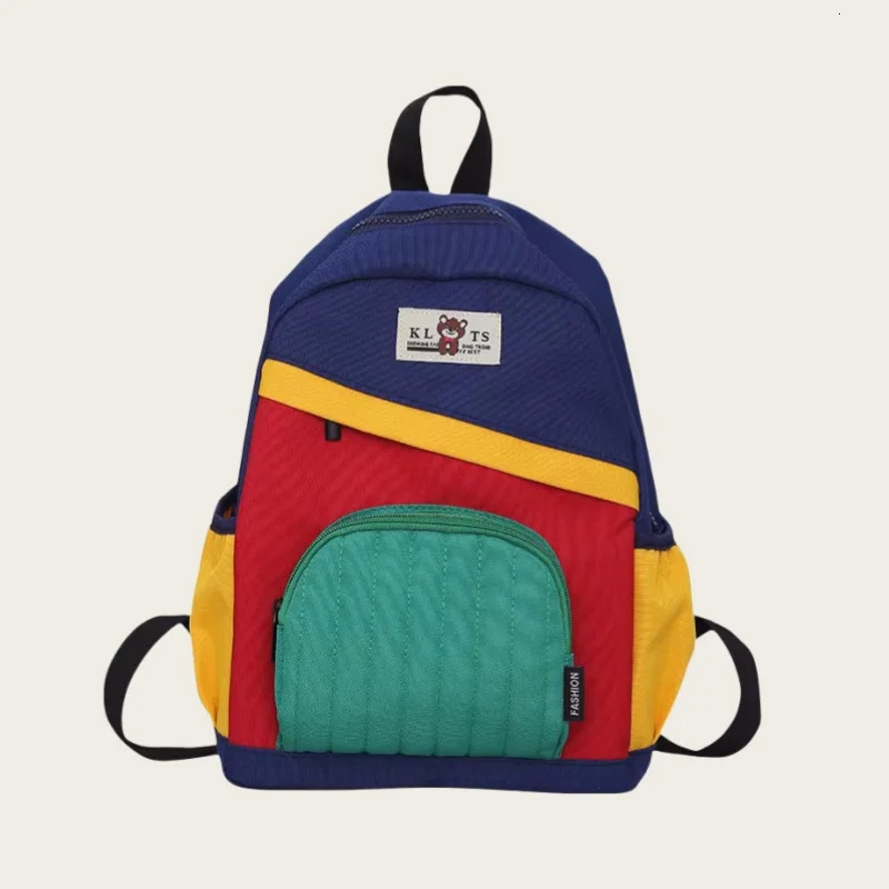 Kids Backpack Personalized Patchwork Curved Shoulder Strap Kindergarten Backpack Nylon Girl Boy Casaul Travel Bag 250813