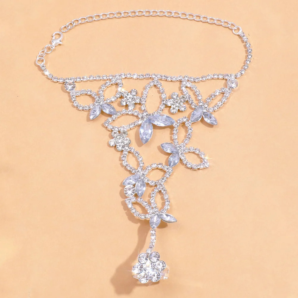 Stonefans 1pc Bohemian Butterfly Rhinestone Anklet Toe Jewelry Beach Foot Chain Ankle Bracelet On The Leg Toe Chain for Women 250813