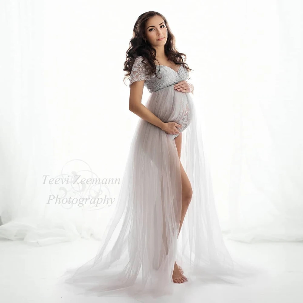 Bohemian Po Shooting Pregnancy Dress Lace Bodysuit Tulle Long Dress Boho Style Maternity Dresses For Po Shoot 250813