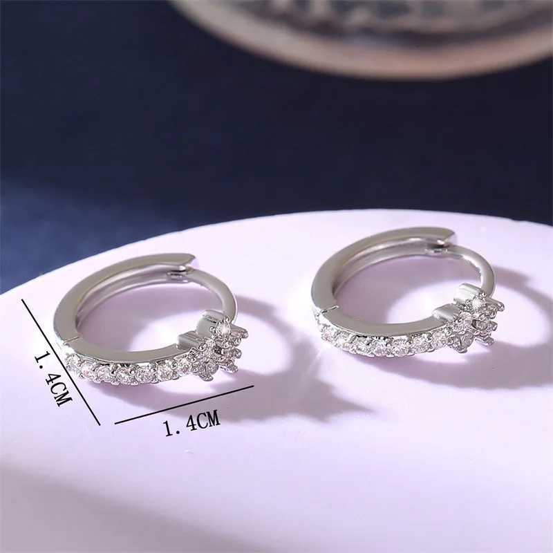 Fashion Stainless Steel Zircon Star Hoops Earrings For Women Vintage Crystal Zirconia Circle Earrings Punk Unisex Rock Jewelry XJ250814