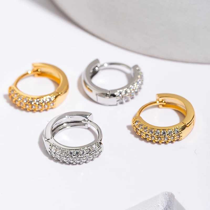 Stainless Steel Hoop Earrings For Men Cool Shiny Zirconia Small Huggie Cartilage Earring Punk Helix Tragus Piercing Jewelry XJ250814