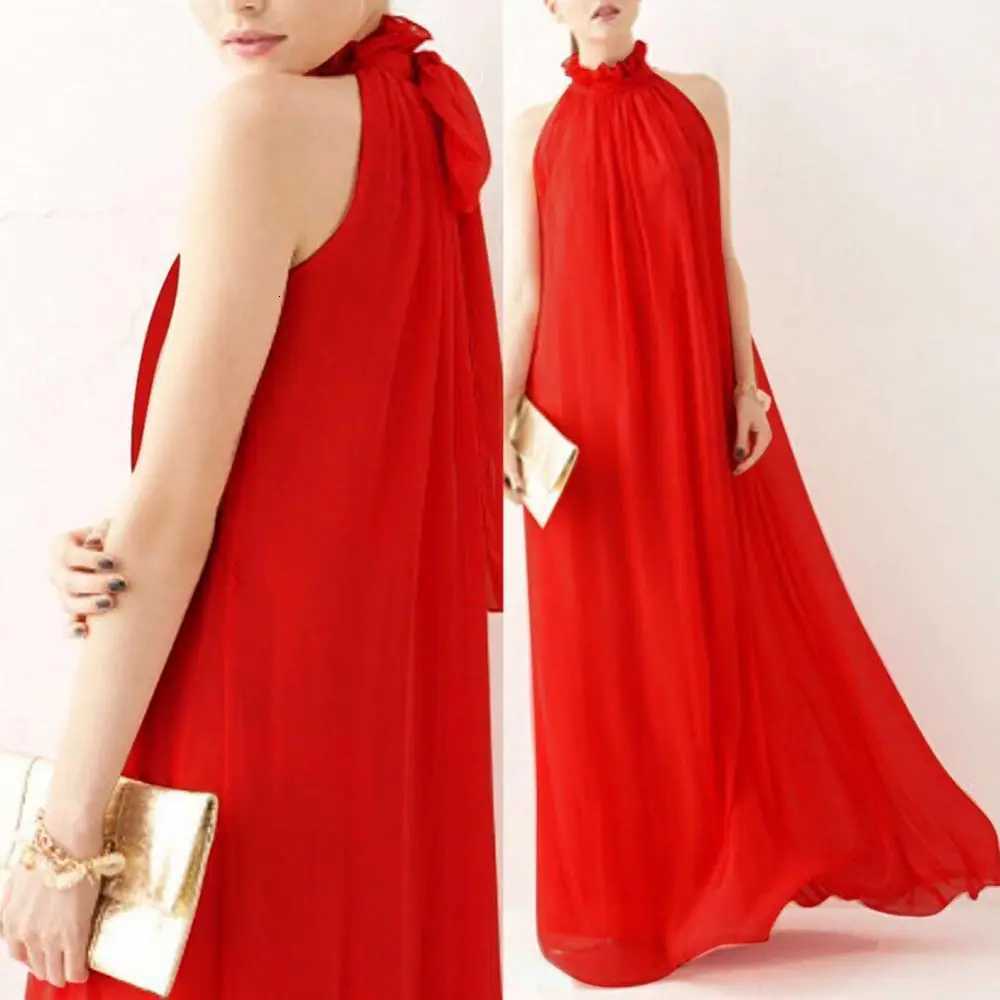 Halter Neck Dress Lace Up Sleeveless Club Party Dress Sexy Ruffled Evening Party Maxi Dress Prom Gown Beach Dresses XJ250814
