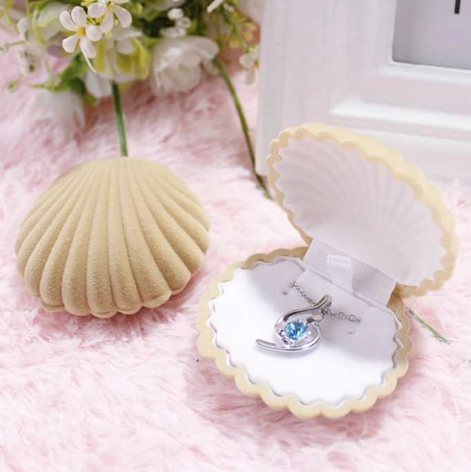 Jewelry Boxes 5Colors Velvet Shell Shape For Pendant Necklaces,Crown Star Ice Cream Shape For Rings Women Girl Luxury Wedding Engagement Gift Case Pac
