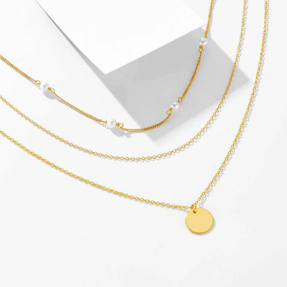 Pearl Cross Pendant Sterling Sier Necklace for Women Fashion Layered Collarbone Chain Jewelry for Women