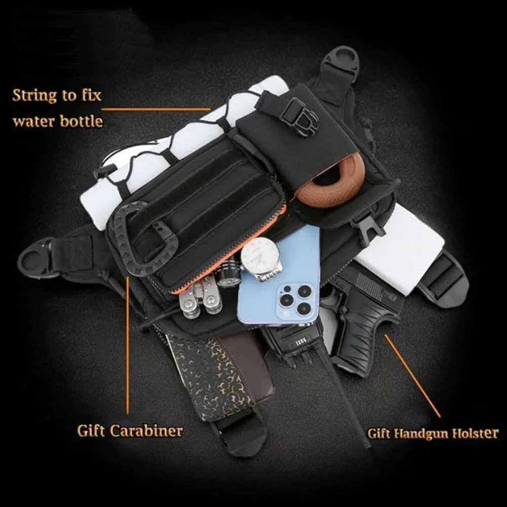 Mens Tactical Chest Bag Outdoor Tactical Vest Outdoor Sports Cycling Vest Multifunctional Pack Y250814