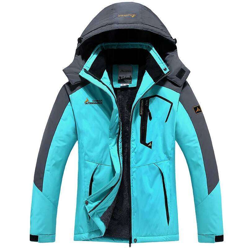 Waterproof Windproof Outdoor Men New Raincoat Windbreaker Warm Fleece Sport Jacket Detachable Hood Hiking Hunting Coat Outerwear