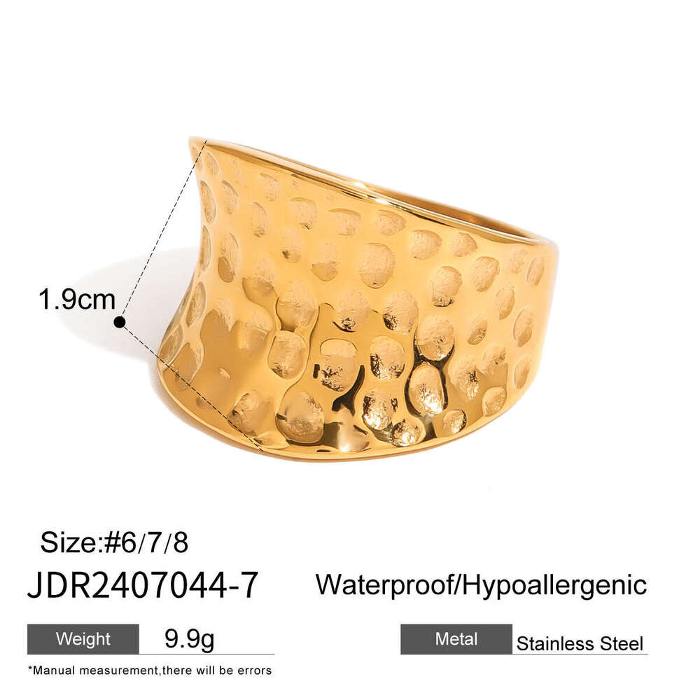 Stainless Hammered for Women Designer Exaggerated Jewelry R High-End Niche Titanium Steel Fer Rs