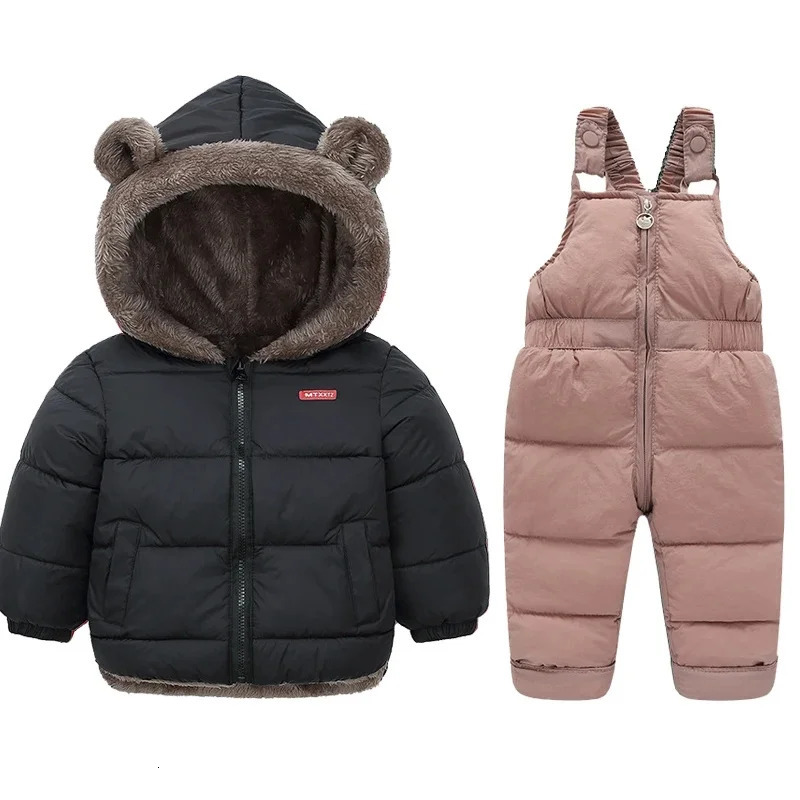Children Winter Clothing Sets Baby Lamb Fleece CoatsDown Pants 2Pcs Boys Girls Thicken Warm Casual Hooded Clothing Outfits 250813