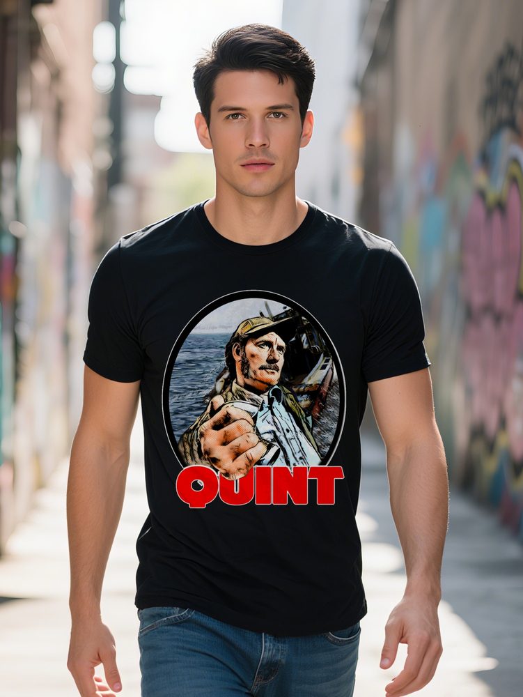 Men S Casual Crew Neck T-Shirt with Vintage Sailor Hat Graphic QUINT Bold Red Print Lightweight Blend Perfect for