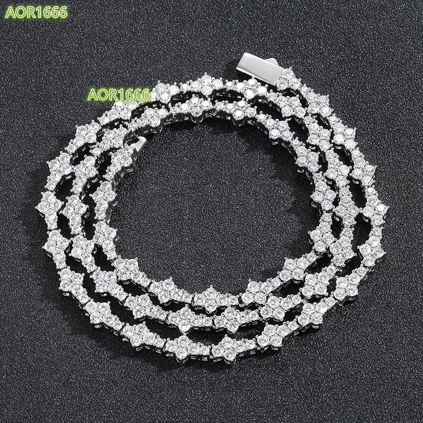 New Fashion Silver Gold Iced Out Cross Tennis Chain Custom Length Necklace Chain Choker Hip Hop Tennis Chain Custom Jewelry Gift