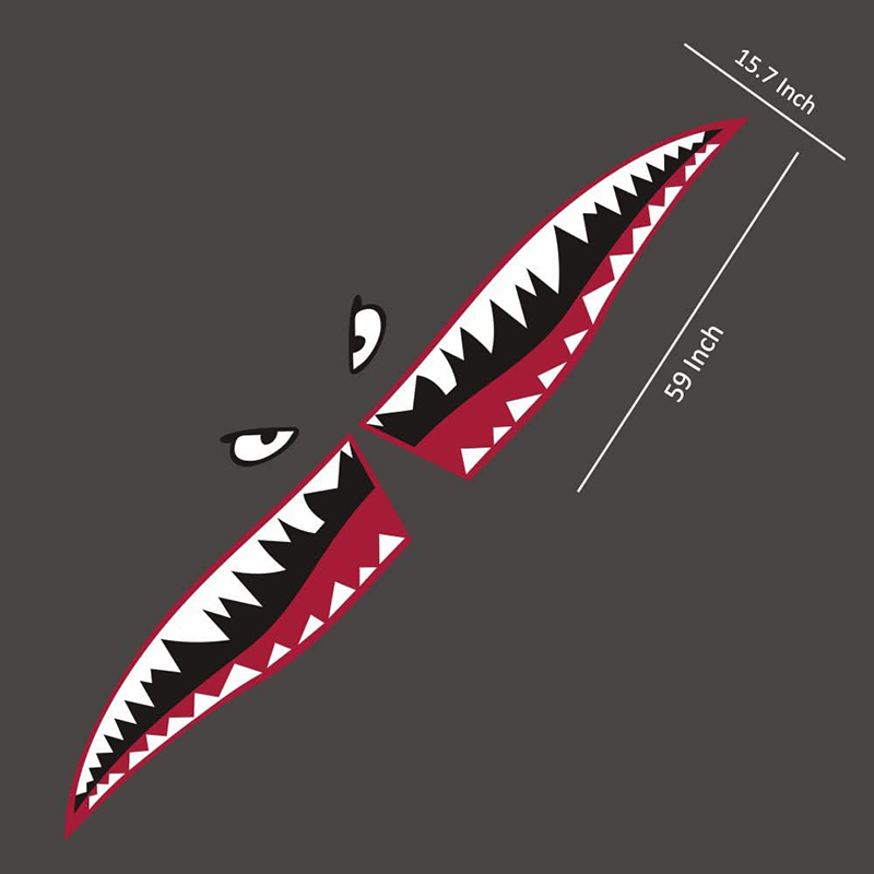 Shark Mouth Teeth Die-Cut Vinyl Decals Car Window Bumper Exterior Decals Sticker for Car Side Door