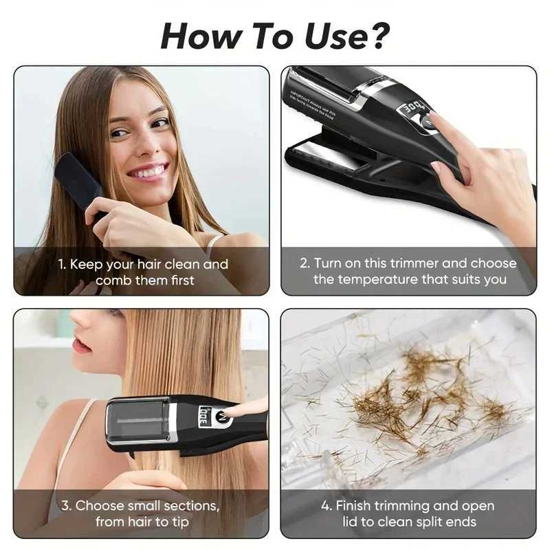 Professional 2 In 1 Flat Iron Adjustable Temperature Hair Trimmer Straighten And Repair Split Ends Hair Straightener W250814