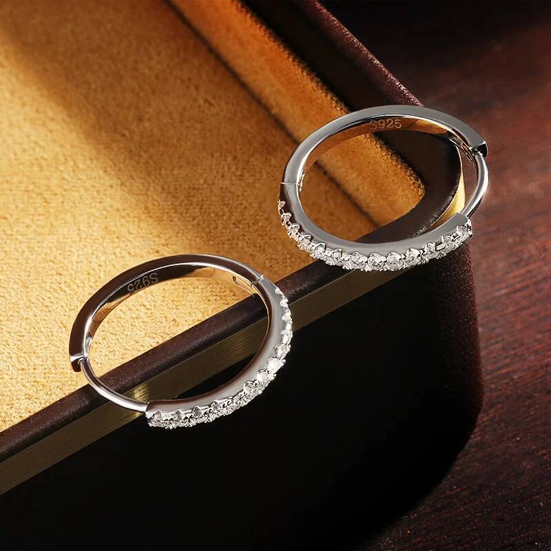 KNOBSPIN D VVS1 Hoop Moissanite Earrings for Women GRA Certified Brilliant Diamond Solid s925 Silver Plated 18k Wedding Earring