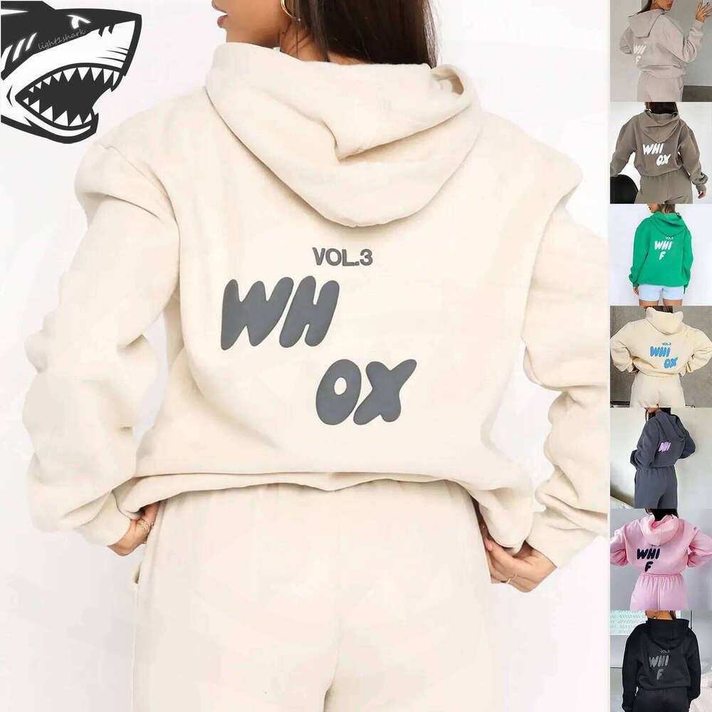 White Foxliness Designer women tracksuits two pieces sets sweatsuit autumn female hoodies hoody pants with sweatshirt ladies loose jumpers woman f7
