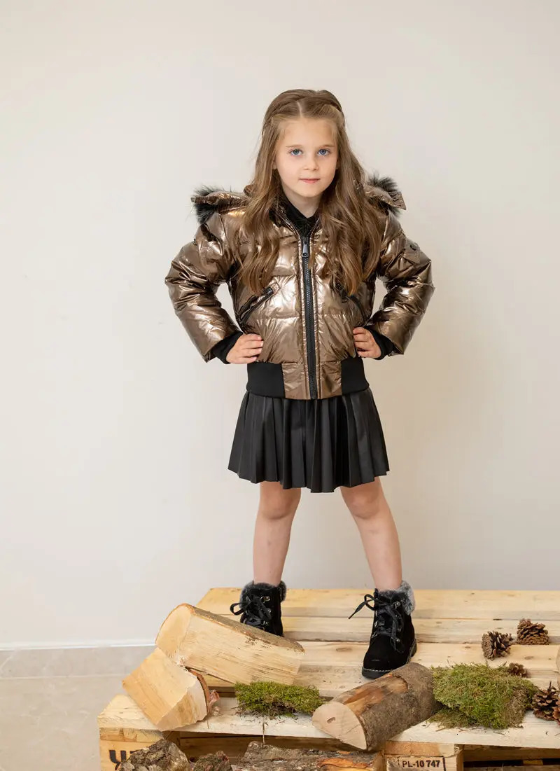 AS Winter kids Down Jackets bomber coats with nature fur 250813