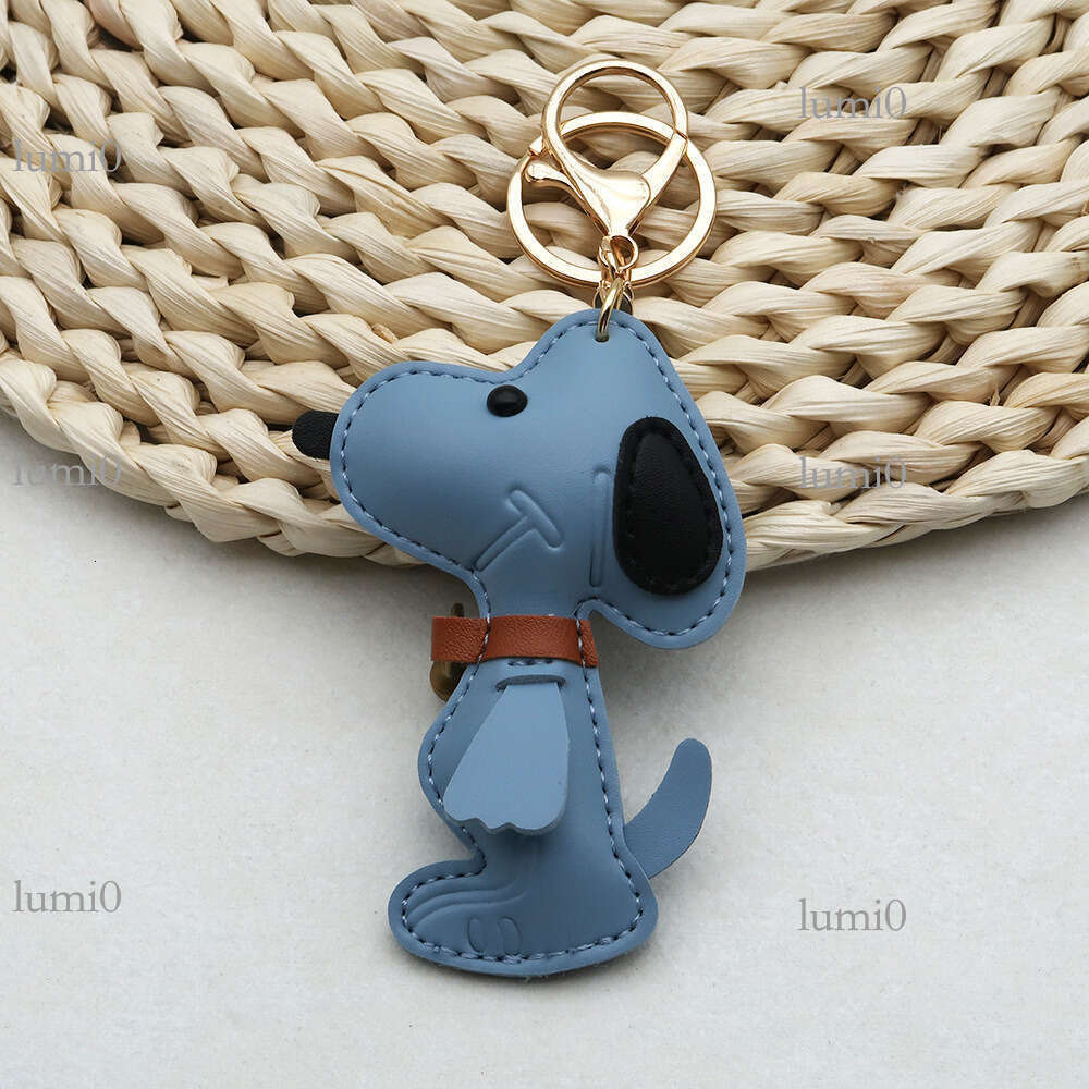 Dog PU Bag Creative Couple Bell Puppy Car Keychain Leather High-end Pendant