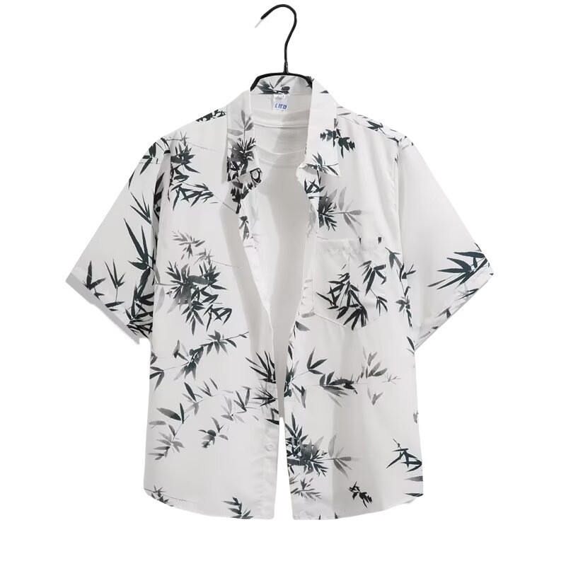 Men's Casual Shirts Short Sleeve Shirt Hawaiian Streetwear Floral Print Polyester Breathable And Lightweight Summer Wear Mens Clothing