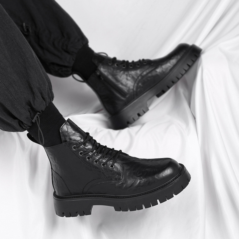 Men's Martin 6-Hole British Style 2023 New Motorcycle Ins Trend Versatile Short Boots 6575-R