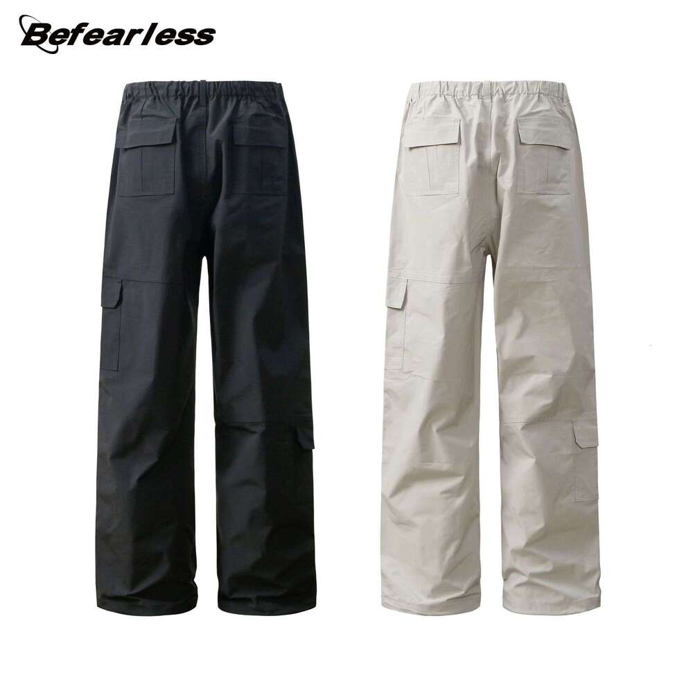 American Style Multi-Pocket Straight-Leg Cargo Trendy Brand Unisex Loose Fit Versatile Wide-Leg Draped Paratrooper Casual Long Pants B5