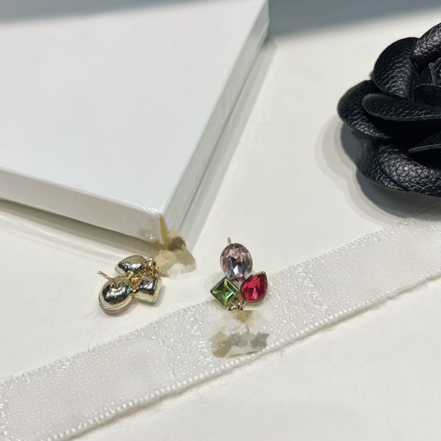 Colorful Crystal Color - Block Double C Earrings, Light Luxury, Exquisite and Versatile Earrings ever fade