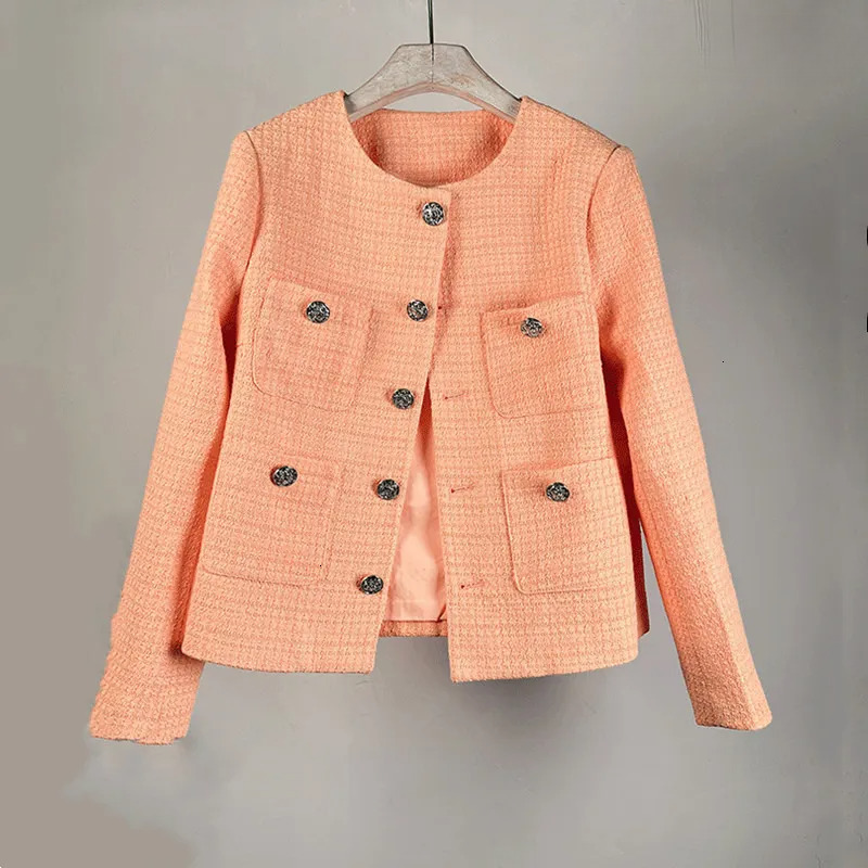 Spring and Autumn Fashion Age-Reducing Petite Height-Enhancing Elegance-Style Long-Sleeve Jacket for Women Short Tweed French Top