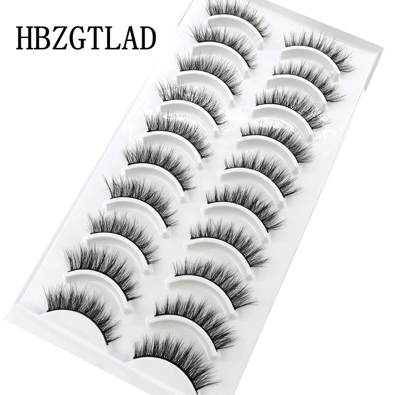 10 pairs fluffy faux mink eyelashes natural long false eyelash handmade volume 3d lashes makeup cils cilios 250811