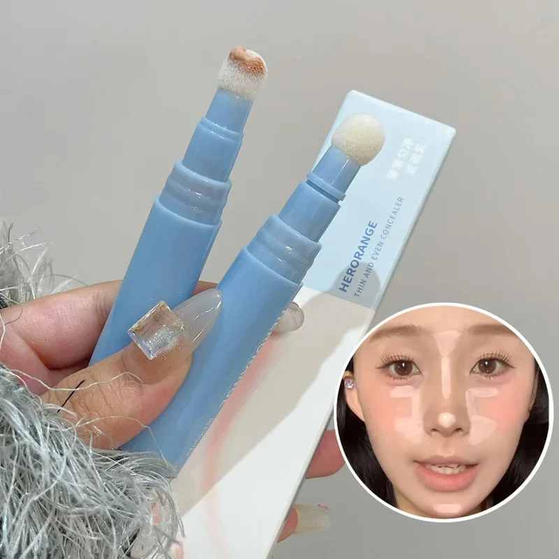 Soft Plush Head Concealer Pen Detail Covering Dark Circles Even Skin Tone Oil Control Foundation Face Holding Makeup 250813