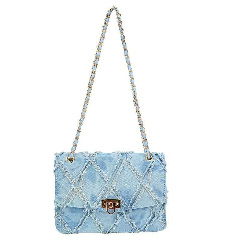 2025 Designer bag Luxury bag New Denim Square Underarm Single Shoulder Crossbody Chain Bag Handbag For Women Trendy