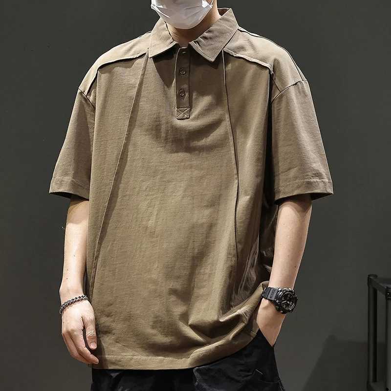 2626 Summer new mens POLO shirt lapel short-sleeved T-shirt splicing fashion loose with high-end 100% cotton XJ250804
