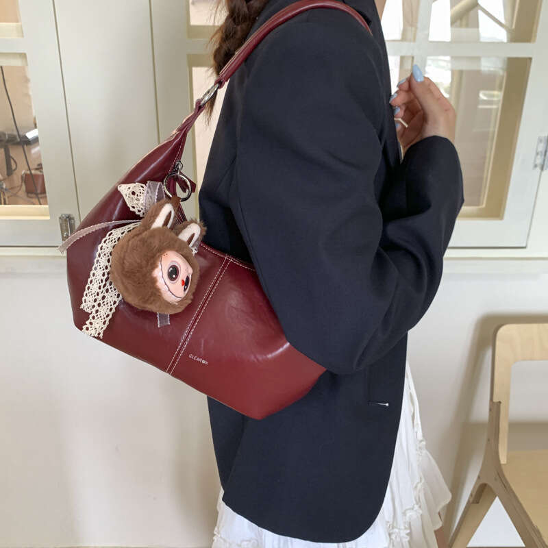 2025 New Women's Versatile Soft Leather Underarm High-End Single Shoulder Stylish Crossbody Bag