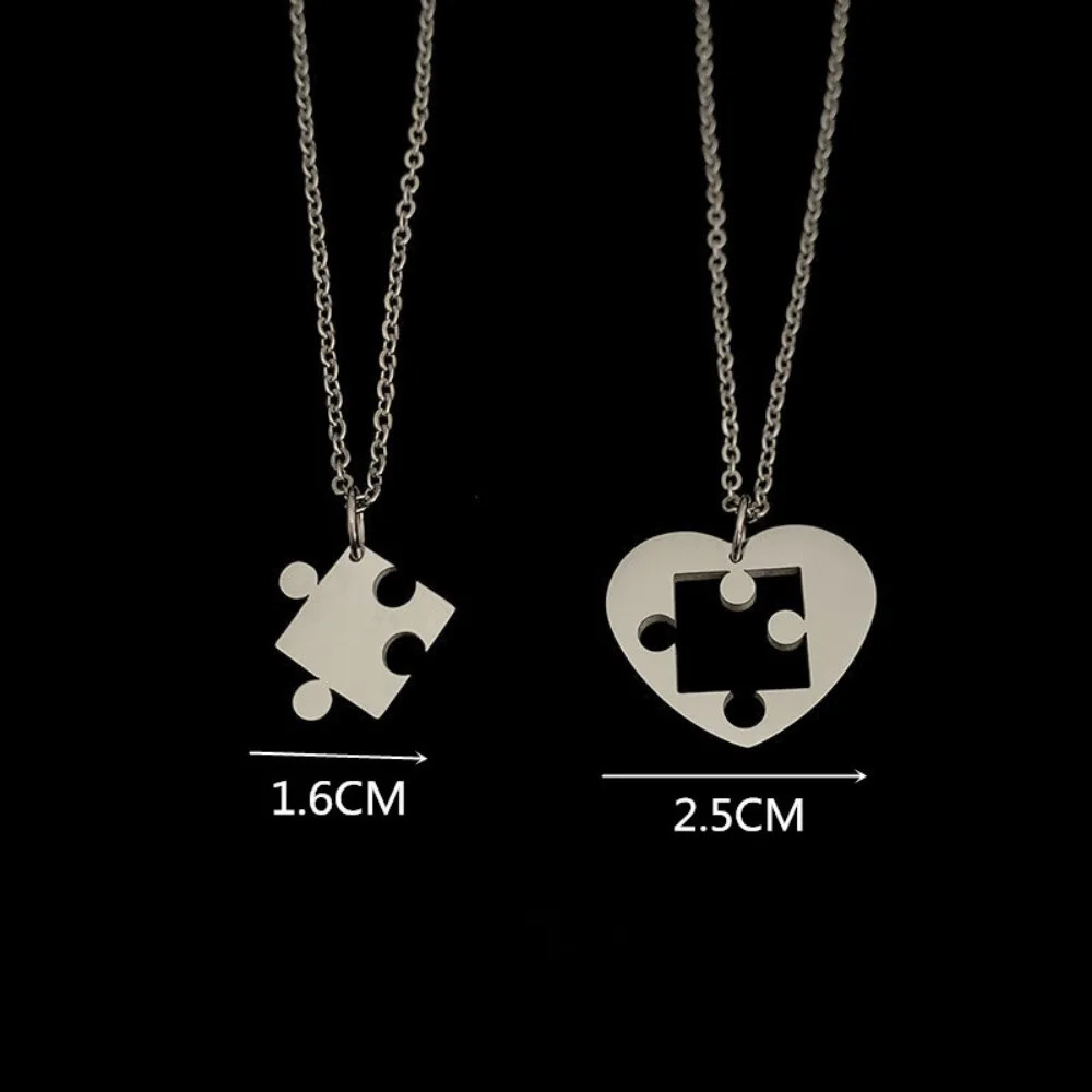 Simple Puzzle Heart Matching Pendant Couple Matching Necklace Couple Good Friends Ladies Men Hip Hop Sweater Chain FashionCollar 250812